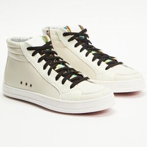 P448 Nautilus High‎ Top Skate Sneakers White Italian Size 35 (US 5) EUC